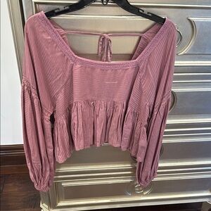 Urban Outfitters Dusty Rose Peasant Blouse